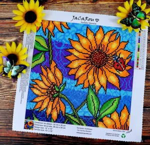 Hot JaCaRou Puzzles Broderie de diamant CARRÉS - TOURNESOLS