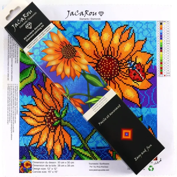 Hot JaCaRou Puzzles Broderie de diamant CARRÉS - TOURNESOLS