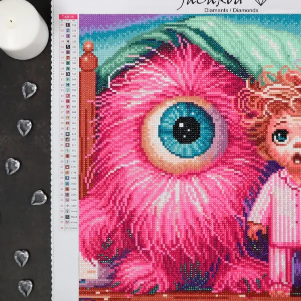 Online JaCaRou Puzzles Broderie de diamant RONDS - MY PINK MONSTER
