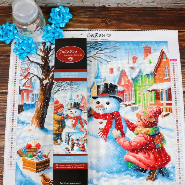 New JaCaRou Puzzles Broderie de diamant RONDS - WINTER FUN
