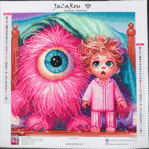 Online JaCaRou Puzzles Broderie de diamant RONDS - MY PINK MONSTER