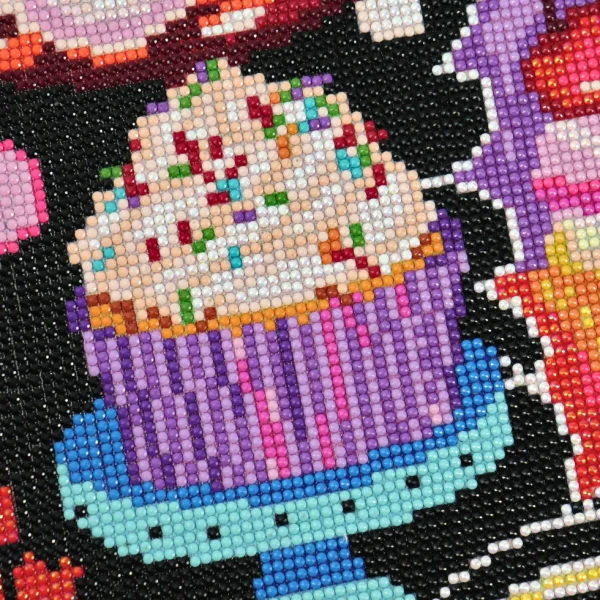 Outlet JaCaRou Puzzles Broderie de diamants RONDS - CUPCAKES