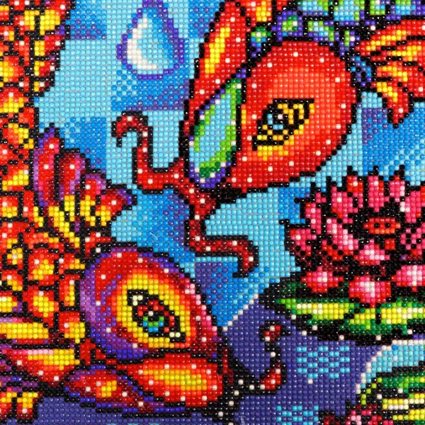 Fashion JaCaRou Puzzles Broderie de diamants RONDS - POISSONS KOÏ