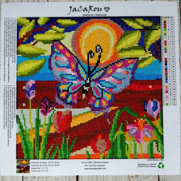 New JaCaRou Puzzles Broderie de diamants RONDS - UN AIR D'ÉTÉ