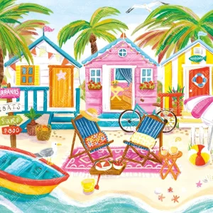 New JaCaRou Puzzles Casse-tête - BEACH HUTS - MA-3474