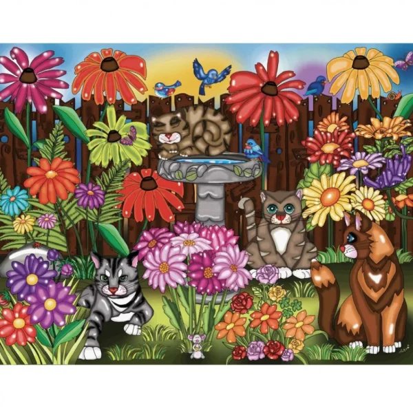Clearance JaCaRou Puzzles CHATS DE JARDIN 1000 pces