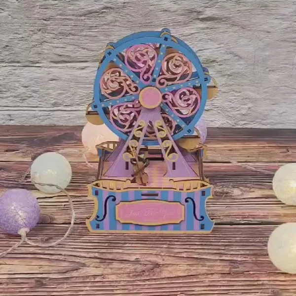 Clearance JaCaRou Puzzles DIY CASSE-TÊTE 3D Boîte à musique - GRANDE ROUE