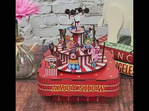 New JaCaRou Puzzles DIY CASSE-TÊTE 3D Boîte à musique - CIRCUS TROUPE