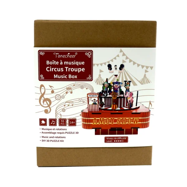 New JaCaRou Puzzles DIY CASSE-TÊTE 3D Boîte à musique - CIRCUS TROUPE