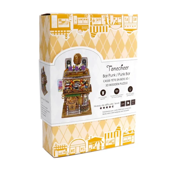 New JaCaRou Puzzles DIY CASSE-TÊTE 3D Mini-Corbeille - BAR PUNK