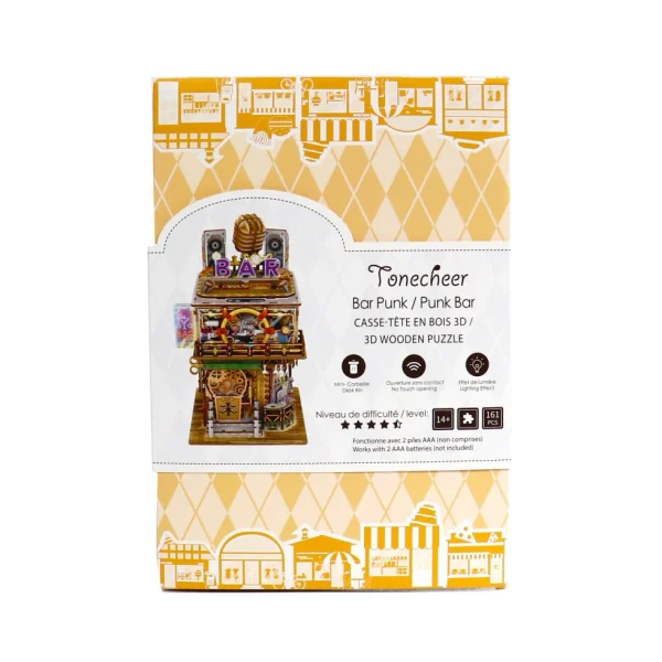 New JaCaRou Puzzles DIY CASSE-TÊTE 3D Mini-Corbeille - BAR PUNK