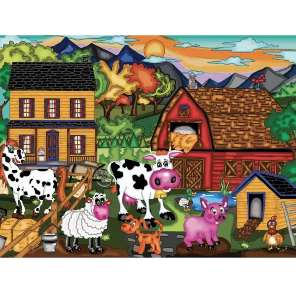 New JaCaRou Puzzles LA FERME JOYEUSE 1000 pces