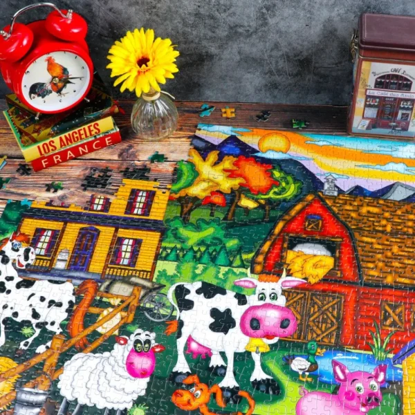 New JaCaRou Puzzles LA FERME JOYEUSE 1000 pces