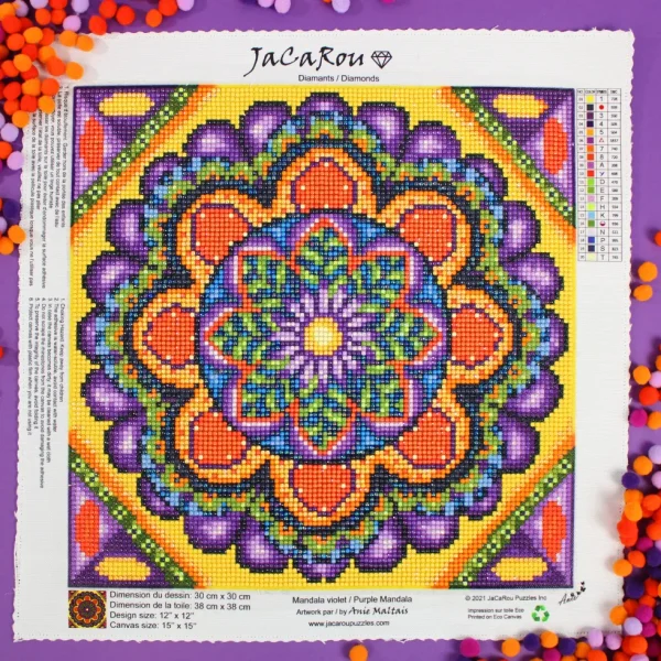 Fashion JaCaRou Puzzles MANDALA VIOLET 30 x 30