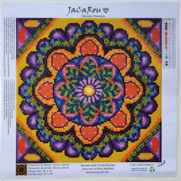Fashion JaCaRou Puzzles MANDALA VIOLET 30 x 30