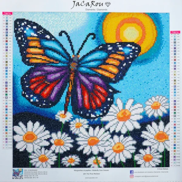New JaCaRou Puzzles MARGUERITES ET PAPILLONS 40 x 40