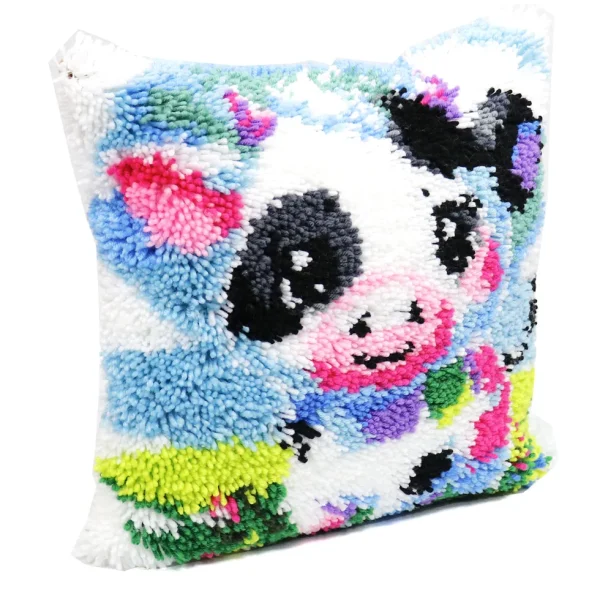 Hot JaCaRou Puzzles Points noués - Housse de coussin - VACHE