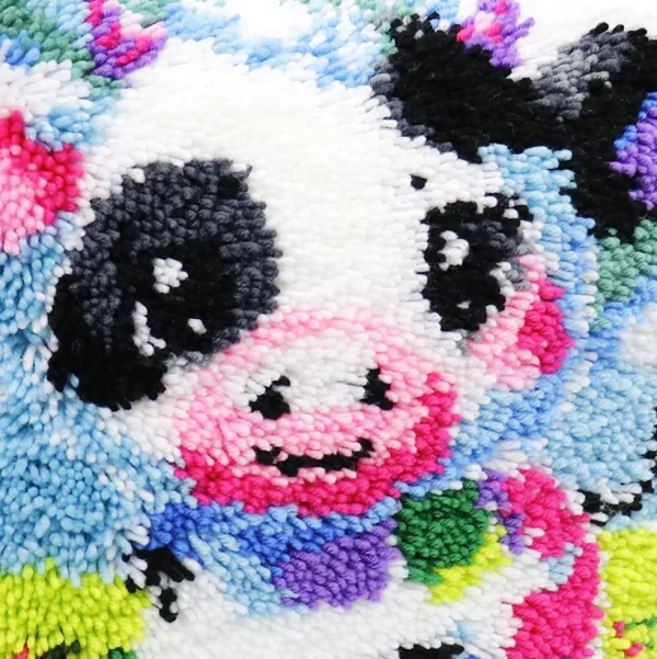 Hot JaCaRou Puzzles Points noués - Housse de coussin - VACHE